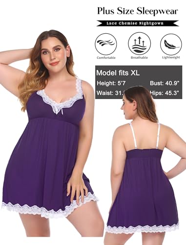 Image of Avidlove Women Sexy Sleepwear Lace Chemise Nightgown Full Slip Babydoll Sleepwear
