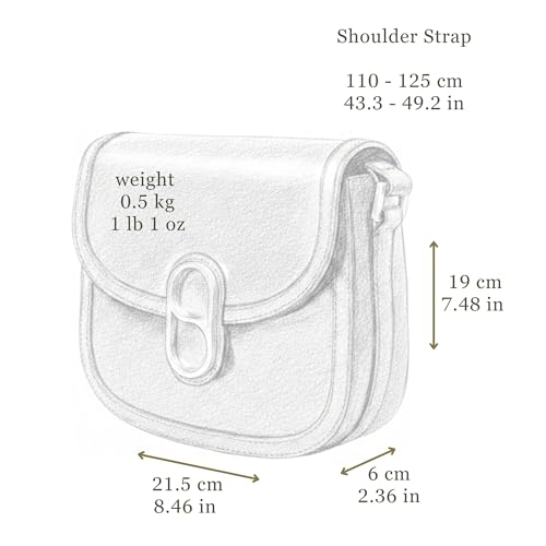 Image of Time Resistance Full-Grain Leather Crossbody Bag - Shoulder Bag with Magnetic Closure - Leather Messenger Bag for Women