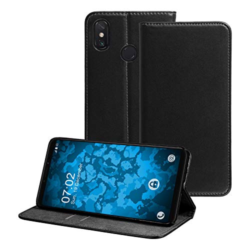 PhoneNatic Kunst-Lederhülle kompatibel mit Xiaomi Mi Max 3 - Book-Hülle schwarz Cover