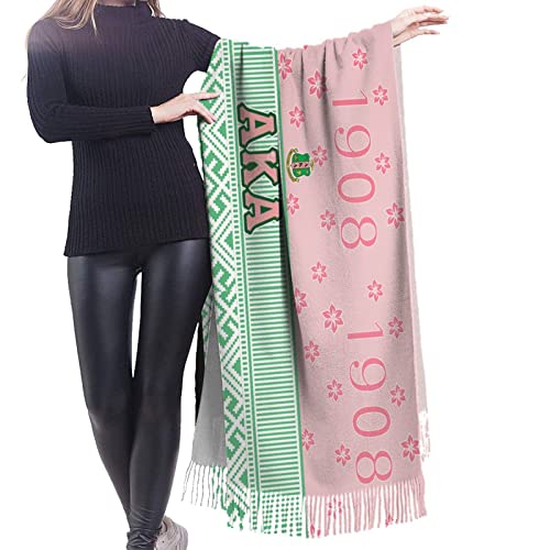 AKA Scarf Womens Summer Pashmina Shawl Wrap Soft Cozy Sorority Gift Scarves for Women Black One Size4
