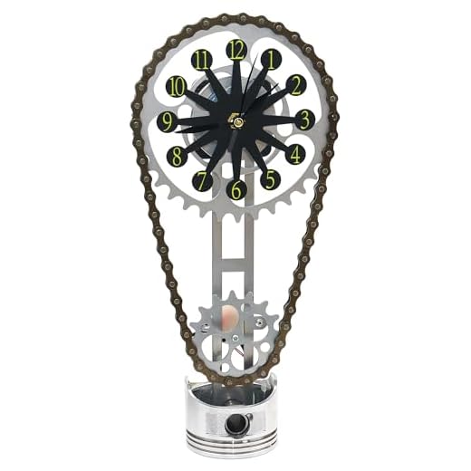 3D Metal Edition Rotating Gear Clock, Creative Timing Chain Clock, Vintage Statue Timing Chain, Retro Design for Home Office &Dormitories, Schools Gifts