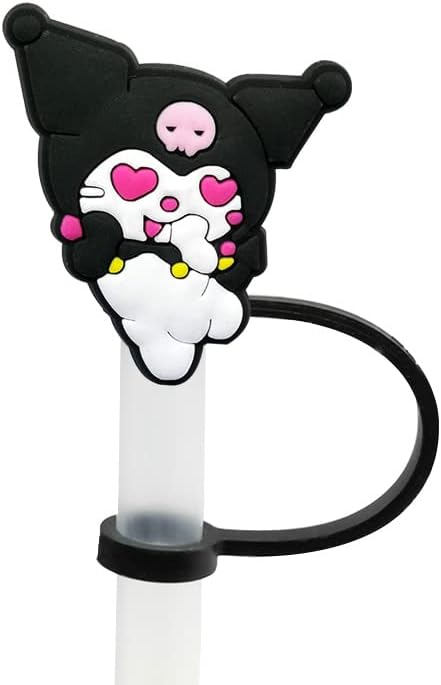 Miniatura 5 de Lindas fundas para pajitas de silicona reutilizables de grado alimenticio para niños, divertidas cubiertas de pajilla, tapones para pajilla,