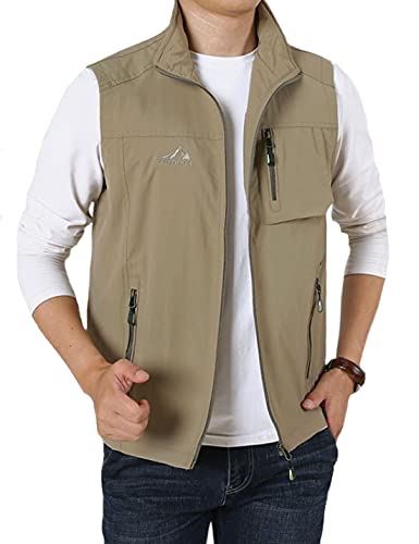 Image of Gihuo Men's Fishing Vest Utility Vest Casual Outdoor Quick Dry Safari Travel Golf Vest Work Vest