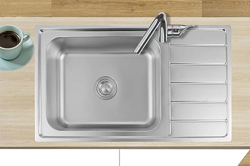 Omeere Fregadero de acero inoxidable 304 18/8 0,8 mm,Fregadero em...