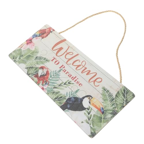 Cabilock Plaque Suspendue Décorative Parrot Et Plantes Signalétique Murale Pour Accueil Ornement De Porte Pour Maison De Campagne Et Jardin