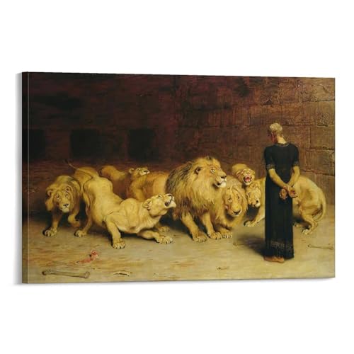 Impression sur toile Daniel dans la tanière des lions par Greg Olsen pour salon moderne