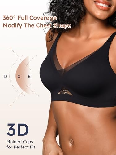 Image of Jelly Bras for Women No Underwire, Full Coverage Seamless Comfortable Bralette with Support and Lift, Wireless Padded Bra