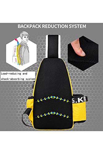 Wzcslm Sling Bag For Men Women Shoulder Backpack Chest Bags Crossbody Daypack With Usb Cable For Hiking Camping Outdoor Trip (Yellow) #TOP3
