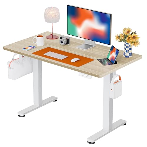 Image of ErGear Height Adjustable Electric Standing Desk, 40 x 24 Inches Sit Stand up Desk, Memory Computer Home Office Desk, Natural