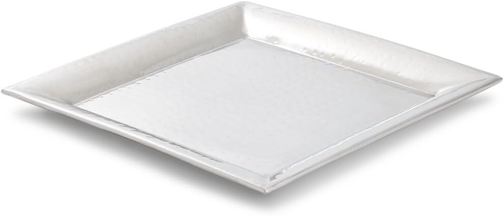 Hammered Stainless Steel Square Serving Trays