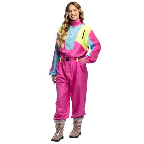 Boland – Combinaison de ski rétro rose, brille sous la lumière noire, costume des années 80...