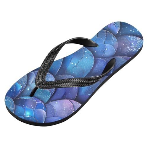 Women Beach Summer Casual Flip Flop Blue Purple Mermaid ScaleQuick Dry Sandals Slipper for Men 214B2985