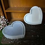 ALEFBET Silikonformen Gießformen, Silikonform Herz, Silikon Gießform Herz, Gipsformen zum Gießen, Epoxidharz Formen zur Herstellung von Herz Ornamenten (Rückseite des Herz)