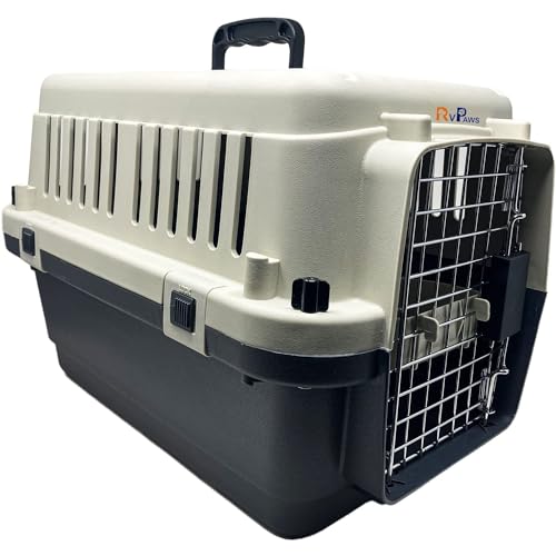 Woofy Heavy Duty Dog Airline Travel Flight Crate Carrier Kennel with Wheels, Cage for Pets Iata Approved - Dimension Length in Inch - (23.90 /Width 15.75 /Height 15.94)