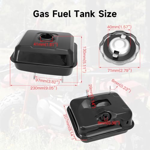 image for FVRITO Gas Fuel Tank Kit for GX140 GX160 GX200 Hemi Predator 212cc 196