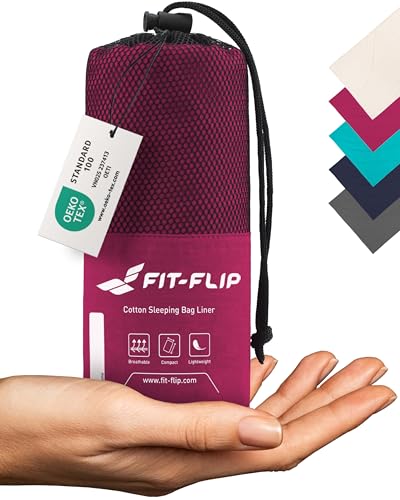 Fit-Flip Hüttenschlafsack Baumwolle - ultraleichter Innenschlafsack 325g -...