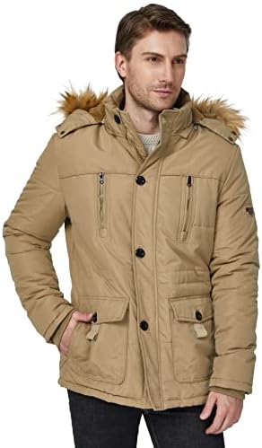 Trendy winter parka met verwijderbare nep bont capuchon zwart - Winter jas