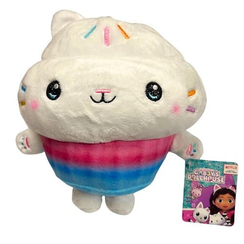 Peluche Cakey Cat Gabby's Dollhouse DreamWorks de 25cm brodée et ultra douce