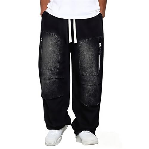 Pantalon de loisirs en jean homme grande taille ajusté et extensible