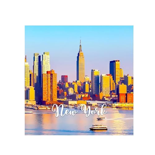 American New York - Calcomanías divertidas para pared, paisaje urbano, despegar y pegar, póster extraíble para cocina, comedor, sala de estar, 22 pulgadas