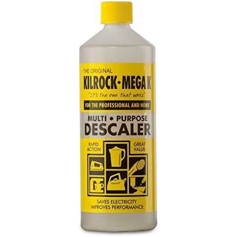 Kilrock Mega-K Multi-Purpose Descaler 1 Litre - Limescale Descaling for Kettles, Shower Heads & Coffee Machines - Biodegradable and Phosphate Free Cover