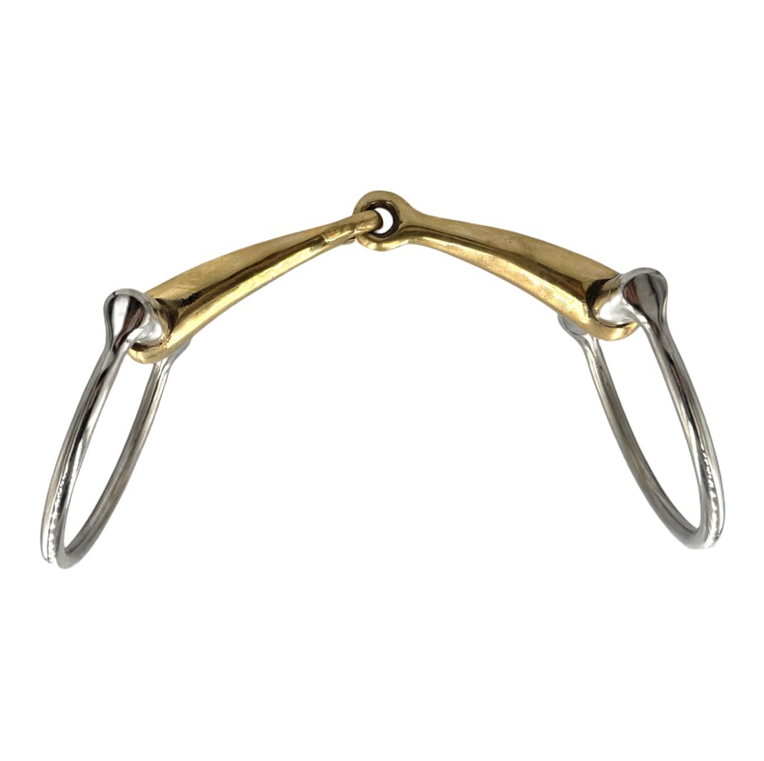 ES0212 JW Gebiss Kupfer D-Ring D-Trense Einfach Gebrochen aus Edelstahl Gebissstärke 16 mm (12.5 cm)