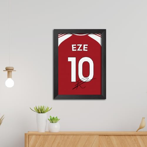 Image of TenorArts Eberechi Eze Poster Frame Arsenal Jersey Laminated Photo Print with Signature Framed Painting with Matt Finish Black Texture (12 inches x 9inches)
