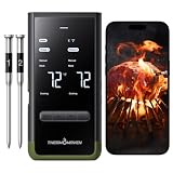 ThermoMaven Termómetro inalámbrico Bluetooth inteligente para carne: base independiente, alcance ilimitado WiFi, 6 sensores con precisión certificada por NIST, 2 sondas para cocina, barbacoa, horno