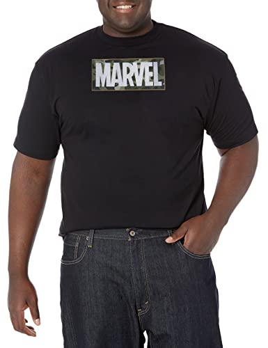T-shirt Marvel Camo Simple Brick noir idéal pour un look streetwear urbain