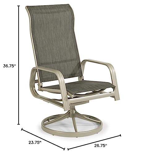Homestyles Captiva Gray Outdoor Swivel Rocking Chair - Image 3