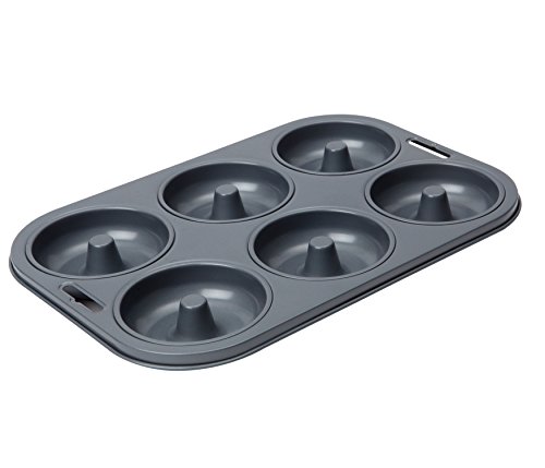 Dexam 17851045 Non-Stick 6 Cup Doughnut/Bagel Pan, Gray