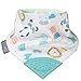 Cheeky Chompers 2-in-1 Baby Dribble Bib With Soft Silicone Teether, Reversible Bandana Style, Innovative Dimple Design Soothes Gums, 3-Layer Absorbency (Cheeky Animals Neckerchew)