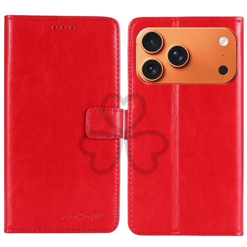 TienJueShi Red Book Stand Retro Flip Leather Protector Phone Wallet Gel Cover Etui TPU Silicone Case For Apple iPhone 17 Pro Max