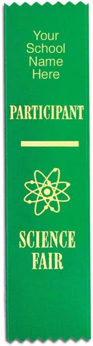 Set of 100 Personalized Science Fair 3rd Place Ribbons - Flat