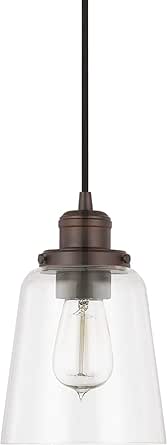 Capital Lighting 3718BB-135 Dunlap Modern Farmhouse Ring Pendant, 1-Light 100 Watt, 9" H x 6" W, Burnished Bronze