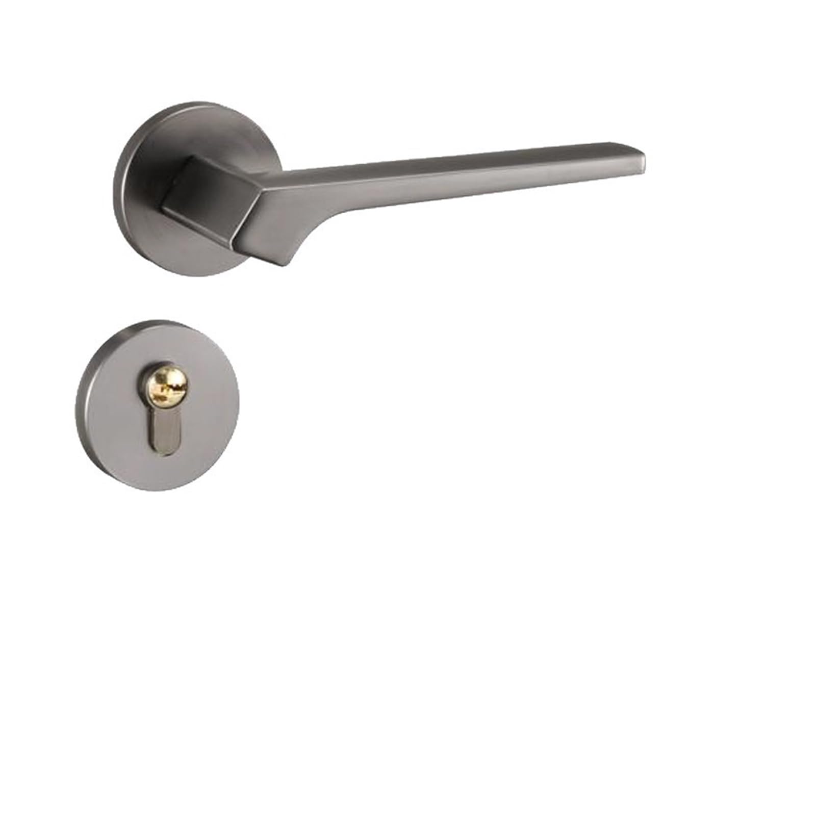 ZONSHJDKR Solid Wood Bedroom Door Handle Aluminum Alloy Minimalist Interior Split Mechanical Lock(SP361aluminum Alloy Grey)