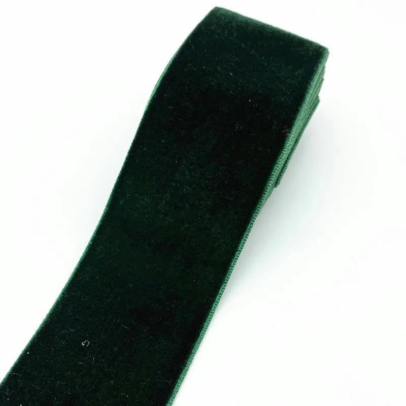 wstążka aksamitna, Zestaw wstążek aksamitnych wielokolorowych 40 mm x 2 jardy 18 szt(Dark Green)