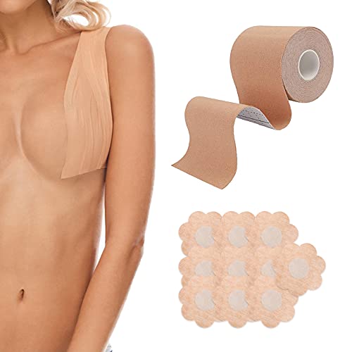 Bra Lines Bra Tape, Breast Lift Tape för Lift Push Up Body Tape, Professional Grade Cloth och vattentät (5cm x 5m)