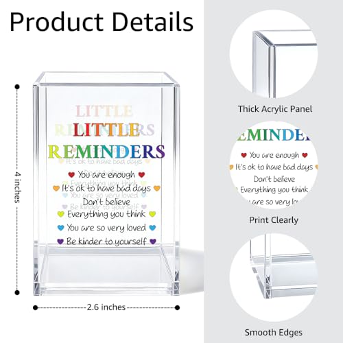 Image of Little Reminders Pen Holder Cosmetic Organizer, Fun Self Love Pen Pencil Holders for Desk, Appreciation Little Reminders Desk Accessories, Home Office Gifts Organizer for Daughter Son Therapist