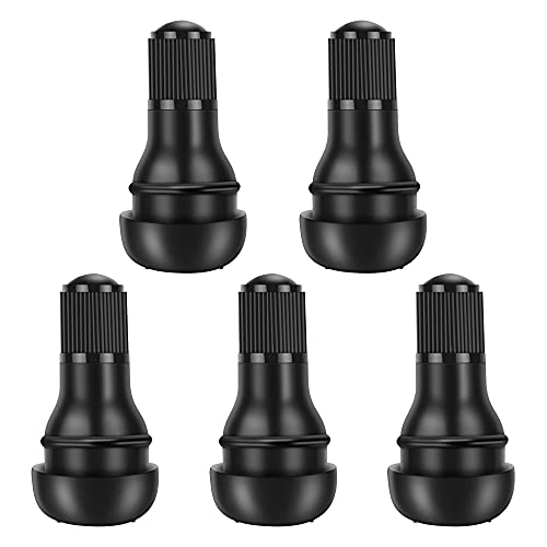 Riseuvo 5pcs TR412 Tire Valve Stem - Rubber Snap-in Valves, Tubeless Valve Stems Suit for 0.453 inch Rim Holes on Standard Vehicle Tires
