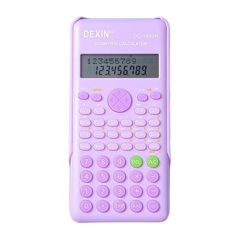 WOOXGEHM Calculadora Científica, Pantalla LCD de Doble Línea 240 Calculadora Científica Multifuncional, Calculadora Portátil de Bajo Consumo para Profesores, Escuela y Oficina (Púrpura)