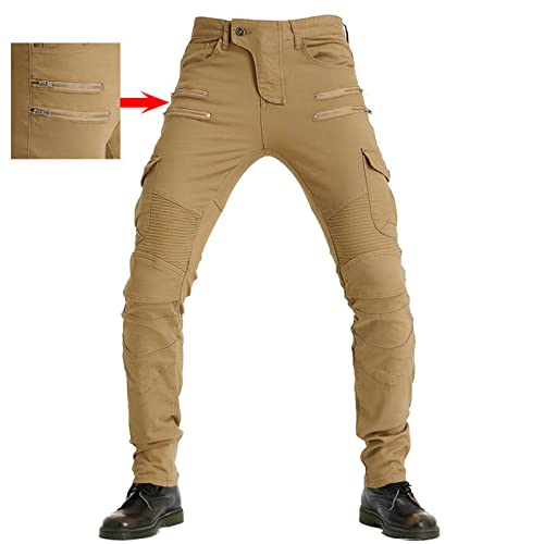 OFzimTo Pantaloni Moto Uomo, Slim Fit Elastico