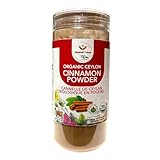 Premium Organic Ceylon Cinnamon Powder, 5.29 oz (150 grams) True Ceylon, USDA Certified, Non-GMO, Gluten-Free, Pure Sri Lankan Cinnamon for Cooking, Baking and Brewing