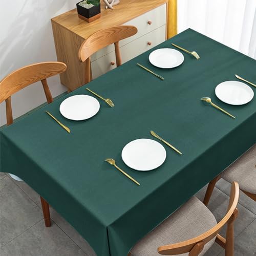140*200cm Dark Green Vinyl Tablecloths Square PVC Table Cloth Wipe