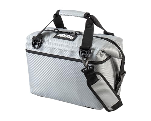 AO Coolers Carbon Soft Cooler with High-Density Insulation, Made in USA, 12-Can, Sterling