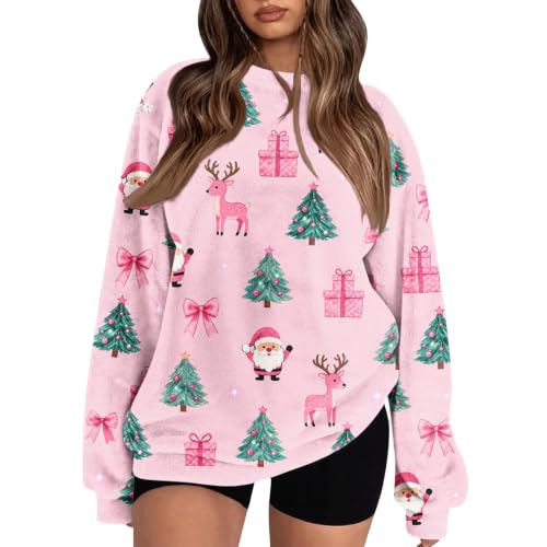 Christmas Sweatshirts for Women Vintage Fleece Graphic Crewneck Pullover - image 4