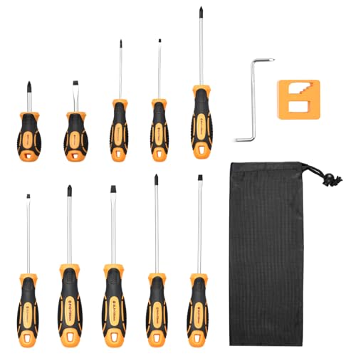 VEVOR Screwdriver Set, 12-Piece Hand Tools Set with Magnetic Tips, Includes 5 Phillips and 5 Flat Head Bits, Z-Type Bit, Professional Repair Tool Kit for Sockets, Furniture, Home Appliances, Bicycles by VEVOR - Used condition - US$10.87