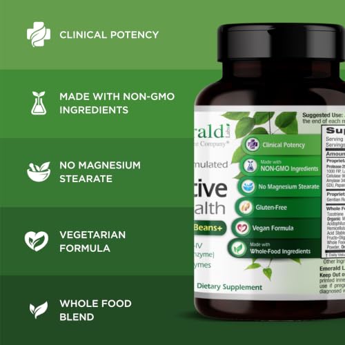 EMERALD LABS Digestive Health - Digestive Aid with Probiotics & Digestive Enzymes - Supports Gut Health & Constipation - Vegetarian, Gluten-Free - 90 Vegetable Capsules (30-Day Supply) - Image 5