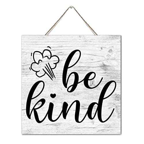 Plaque en bois vieilli Be Kind de haute qualité pour maison cosy