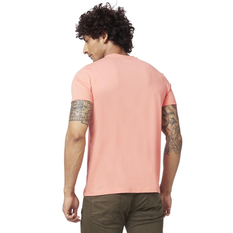 Image of Spykar Men's Slim Fit Round Neck Half Sleeve Solid Casual T-Shirt